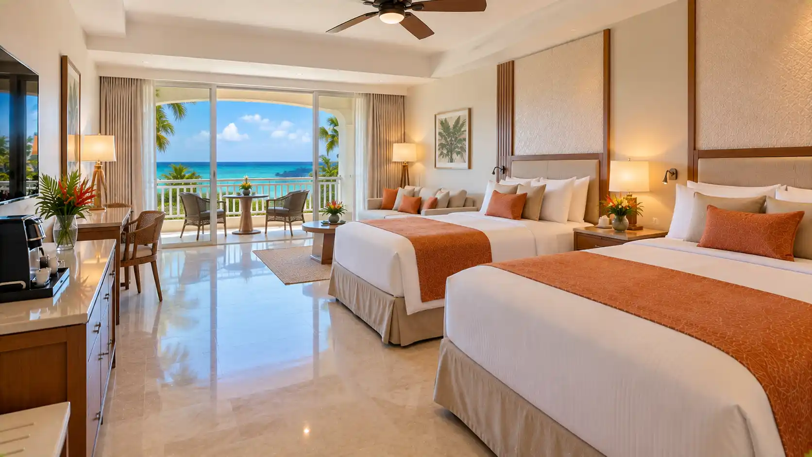 2 Double Beds Sea View Deluxe Junior Suite